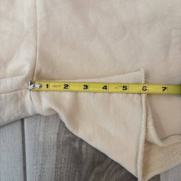 Good American Raw Hem Pull On Sweat Shorts Bone White Size 4 NWT - Picture 8 of 8